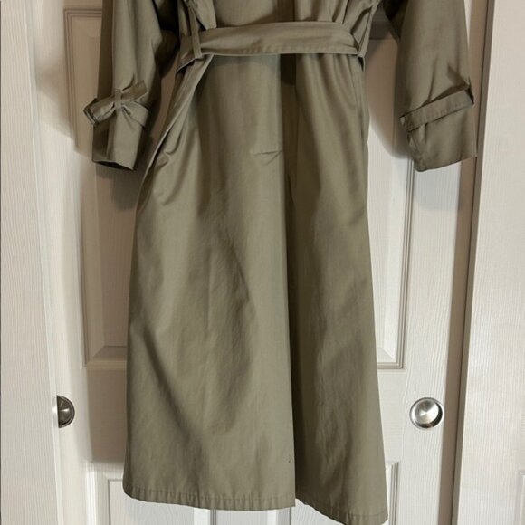 London Fog Women's Maincoats Khaki Trench Coat Removable Plaid Lining Size 12 - Picture 10 of 14